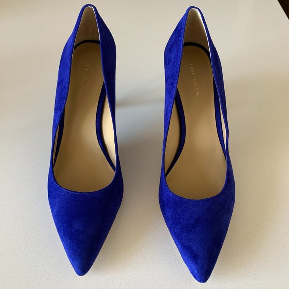 Ann Taylor Suede Pumps in Royal Blue, 3.5" heel, Sz 8 I Like Princess Kate !! - Picture 5 of 9